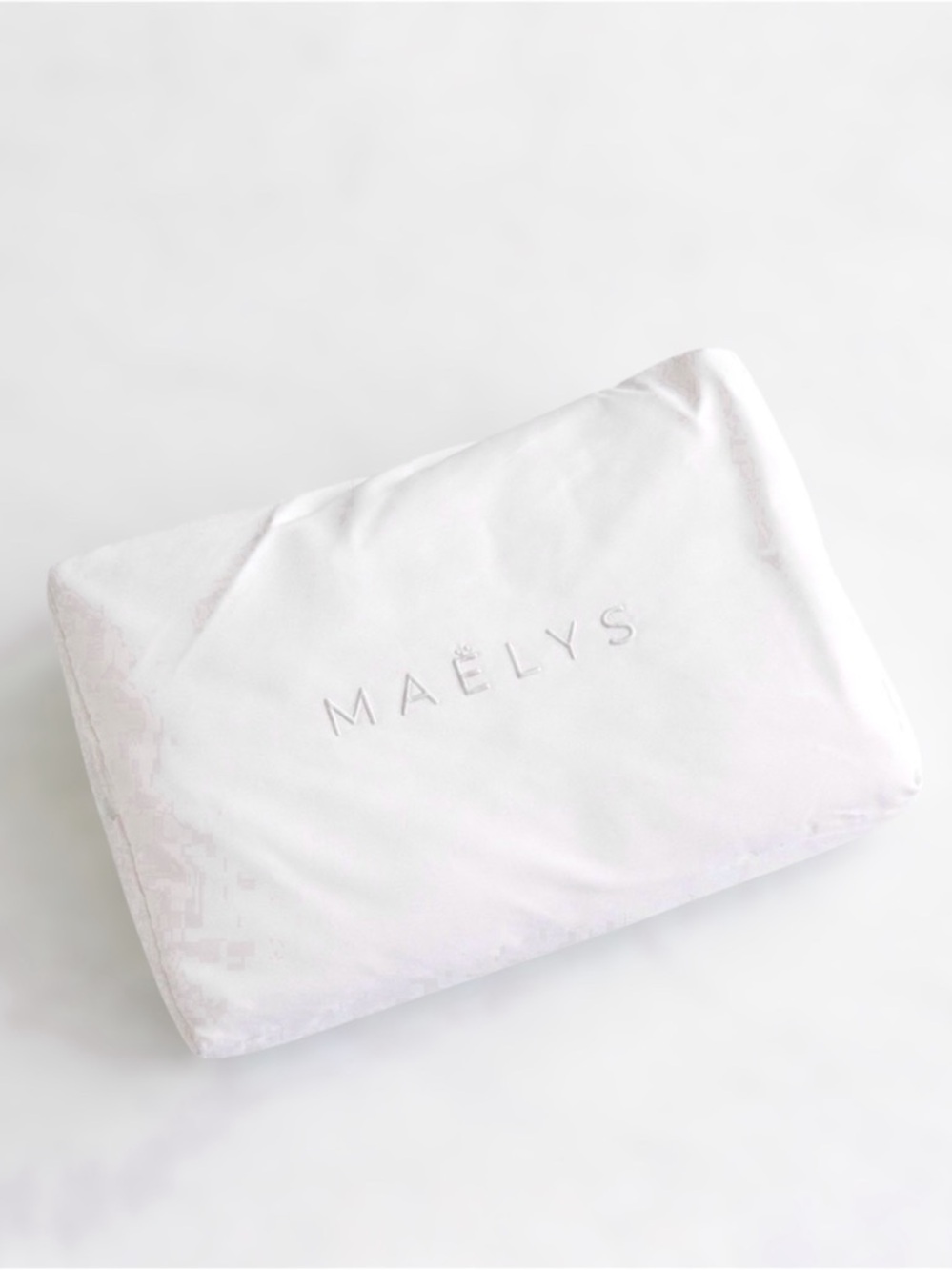 MAELYS White Sateen Soft Square Zip-Top Cosmetic Bag, Fuscia Pink Interior